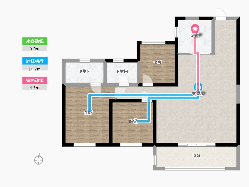 陕西省-西安市-金泰·唐樾-103.34-户型库-动静线