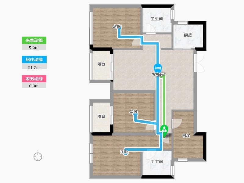 浙江省-杭州市-景腾家园(人才共有产权)-92.50-户型库-动静线