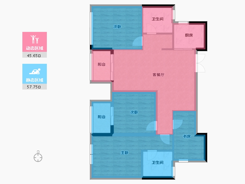 浙江省-杭州市-景腾家园(人才共有产权)-92.50-户型库-动静分区