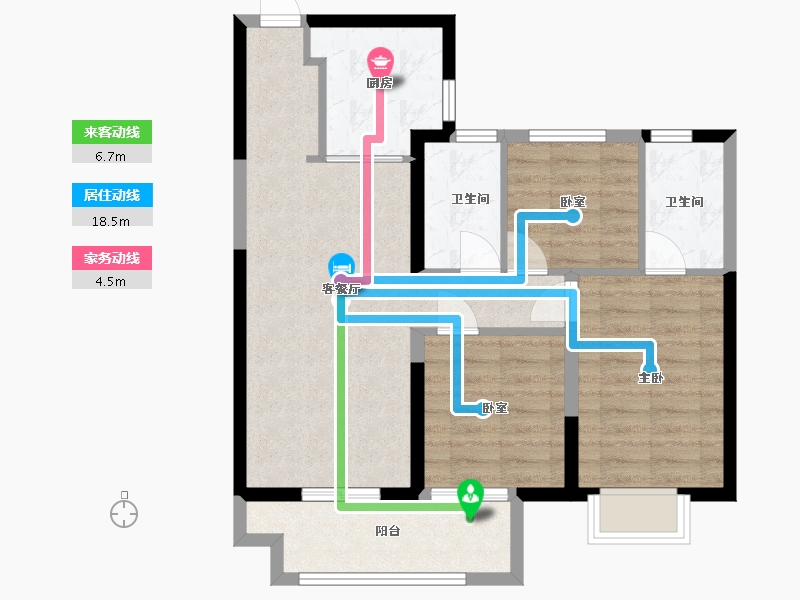 陕西省-西安市-高科·枫林九里│境阅里-74.24-户型库-动静线