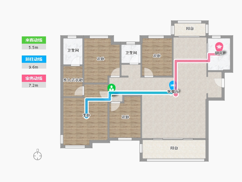 湖南省-长沙市-北辰中央公园D区慧辰园-124.80-户型库-动静线