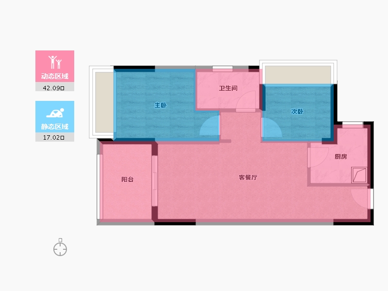 广东省-深圳市-华侨城·东岸雅居-55.78-户型库-动静分区