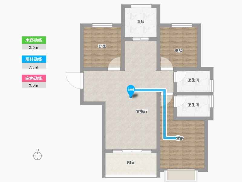 陕西省-宝鸡市-龙泉尚居-82.96-户型库-动静线