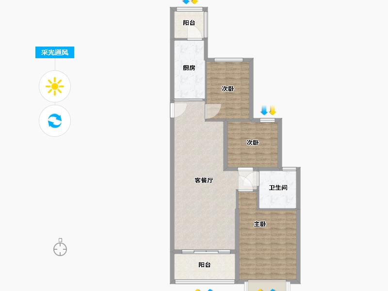 山东省-济南市-济南悦珑台-96.77-户型库-采光通风