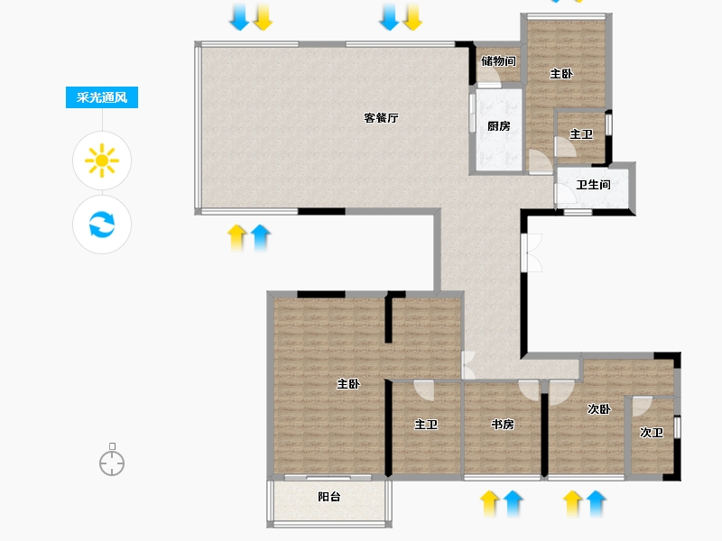 四川省-成都市-阅天府-201.60-户型库-采光通风