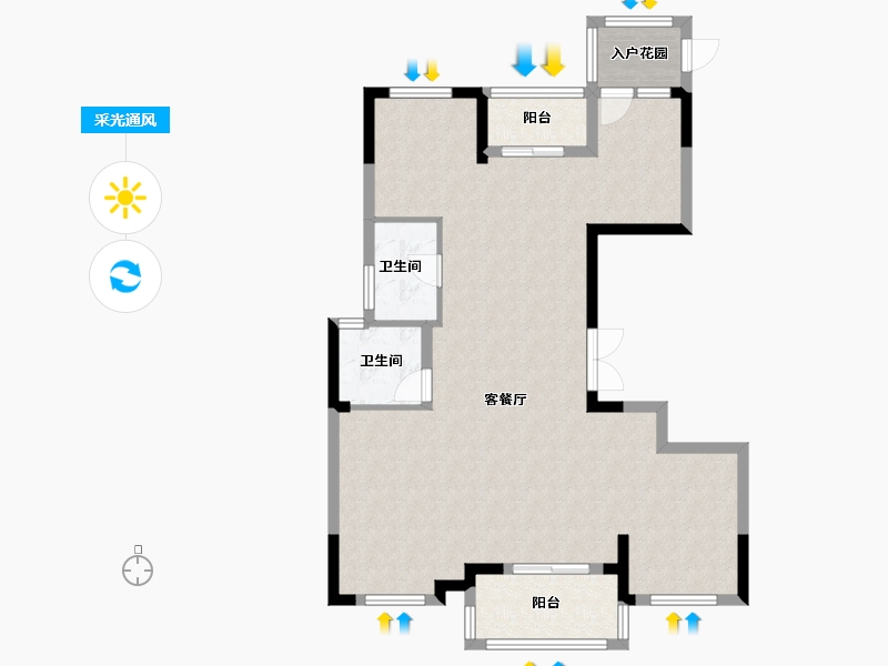 浙江省-嘉兴市-佳源鸿翔东方都市-95.74-户型库-采光通风