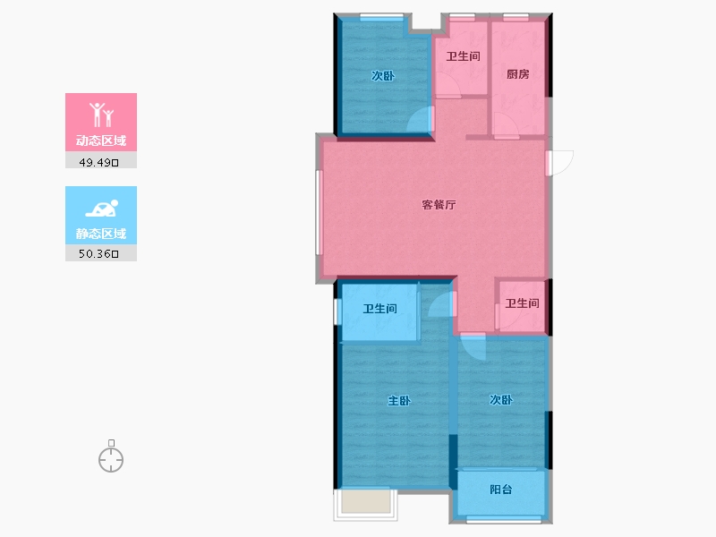 江苏省-连云港市-万象琴岛壹号院-99.75-户型库-动静分区