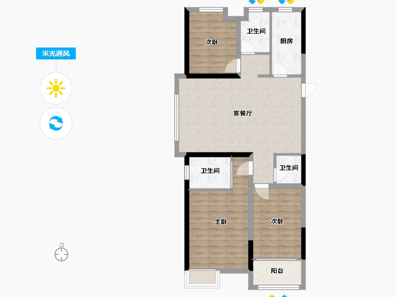 江苏省-连云港市-万象琴岛壹号院-99.75-户型库-采光通风