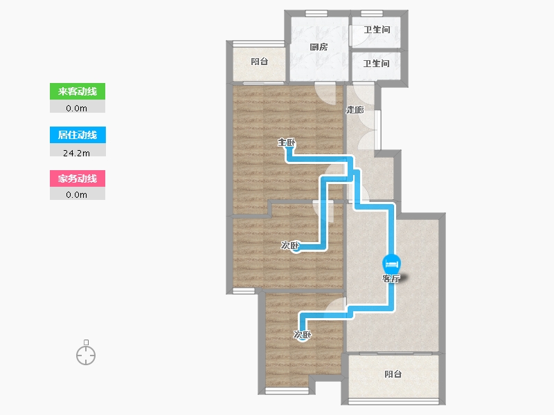 浙江省-杭州市-湘云雅苑-83.20-户型库-动静线