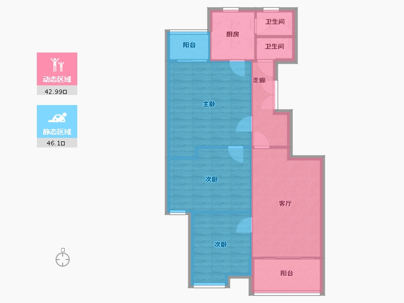 浙江省-杭州市-湘云雅苑-83.20-户型库-动静分区