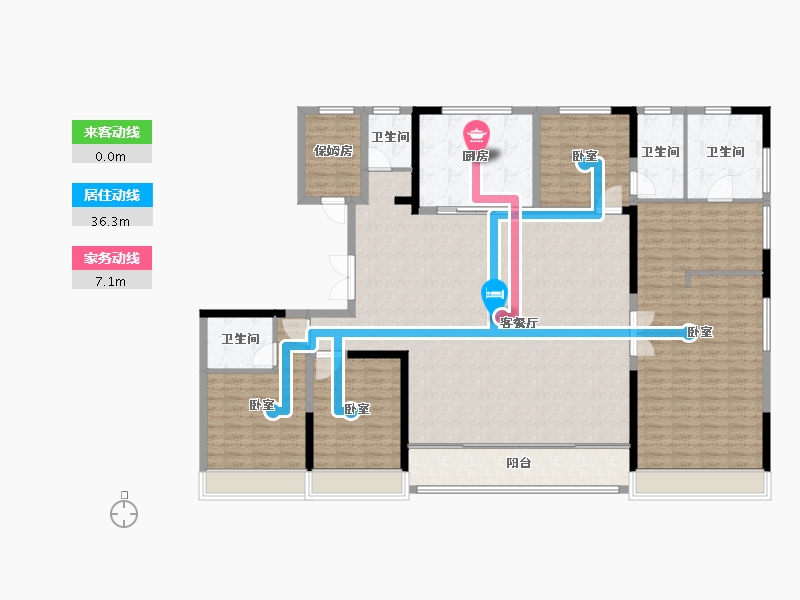 江苏省-徐州市-保利建发天瑞-198.40-户型库-动静线