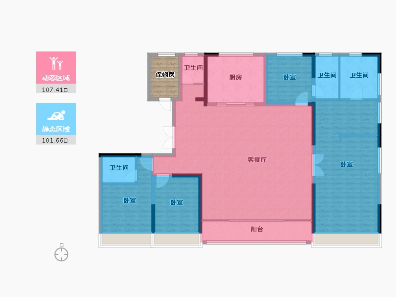 江苏省-徐州市-保利建发天瑞-198.40-户型库-动静分区