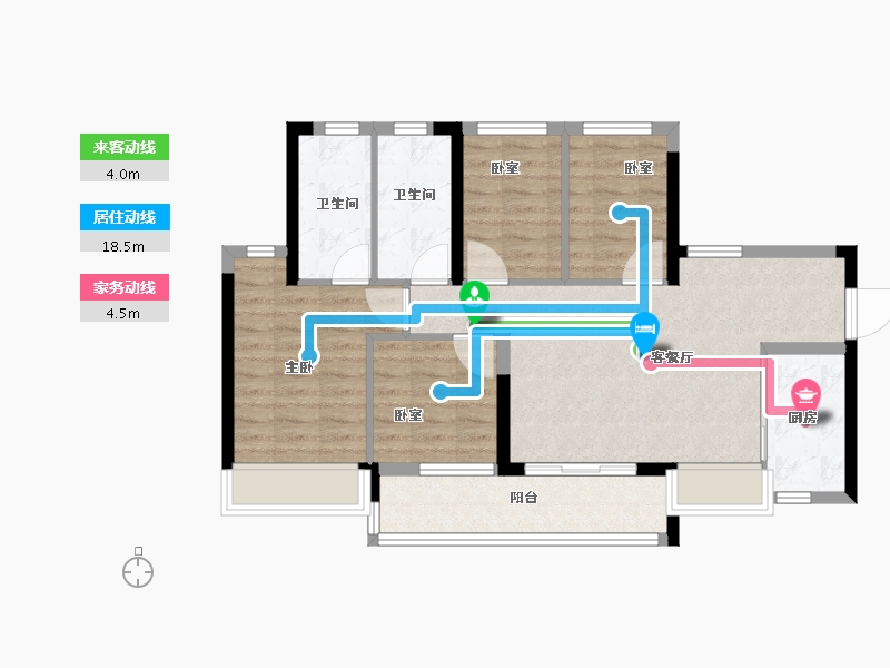 广东省-中山市-万科深业·湾中新城·全新洋房组团-79.99-户型库-动静线