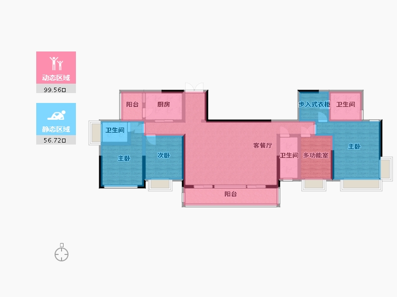 四川省-成都市-天投鑫云阁-137.93-户型库-动静分区