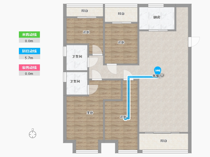 浙江省-金华市-君华水岸-100.80-户型库-动静线