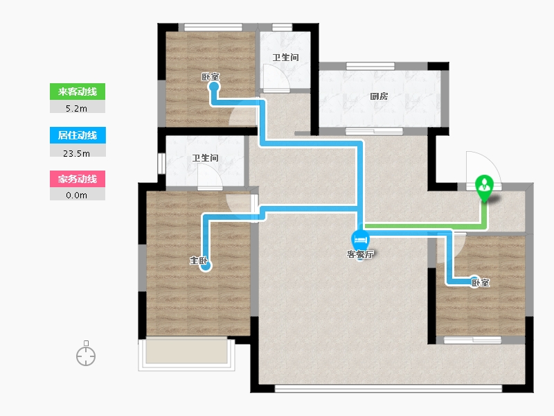 宁夏回族自治区-银川市-万科新都会-95.94-户型库-动静线