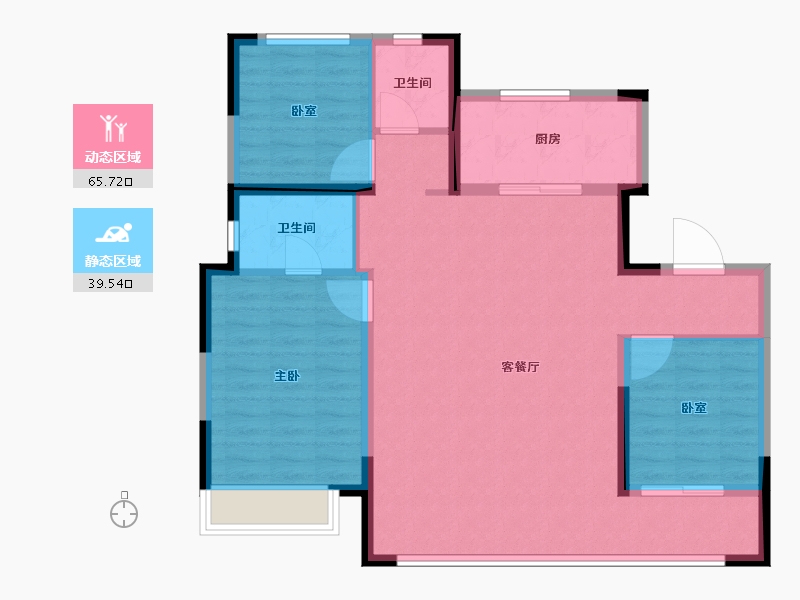 宁夏回族自治区-银川市-万科新都会-95.94-户型库-动静分区