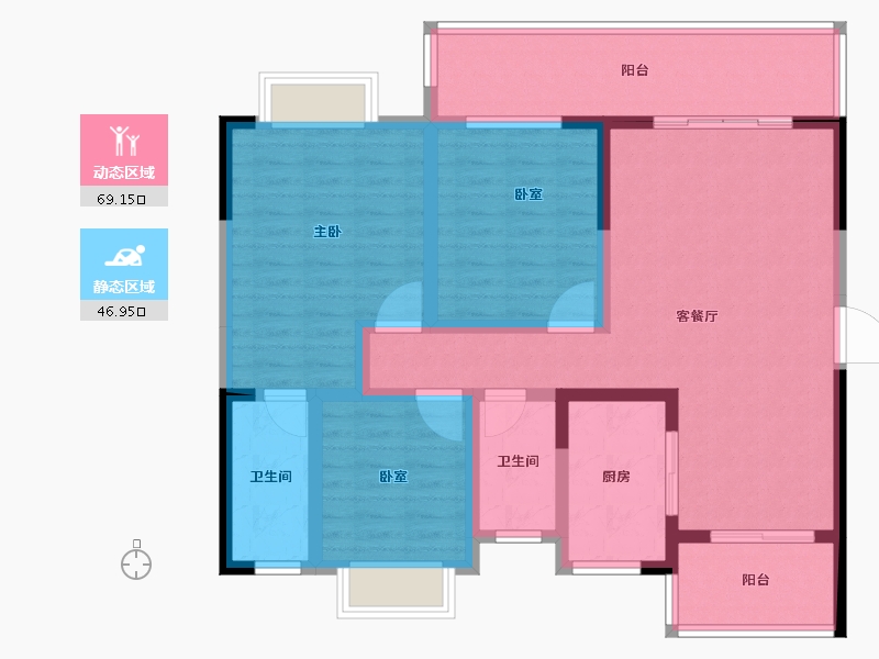 贵州省-六盘水市-华炬学府-103.05-户型库-动静分区