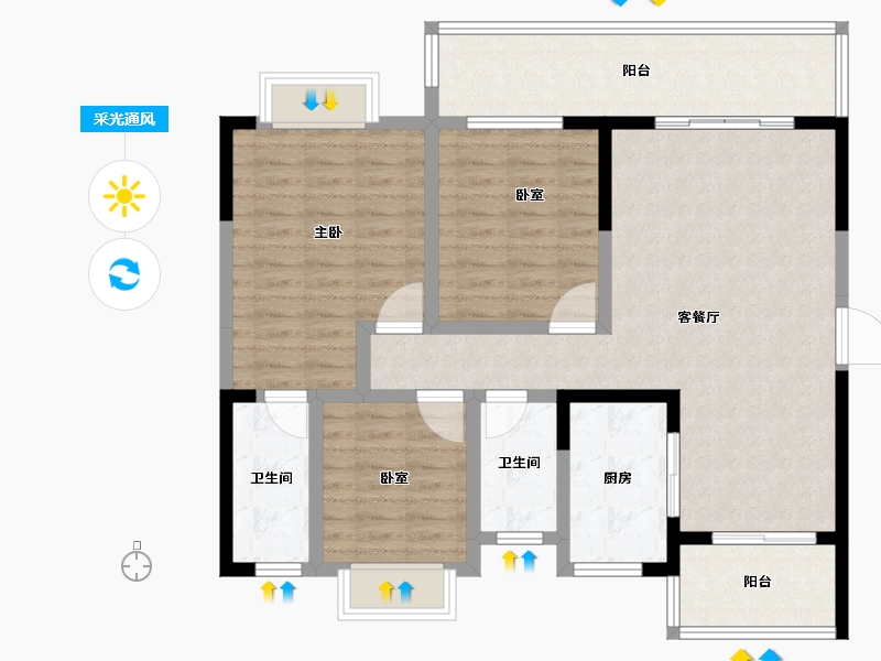 贵州省-六盘水市-华炬学府-103.05-户型库-采光通风