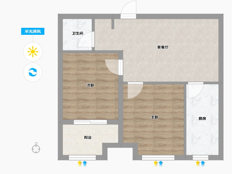 河北省-衡水市-金苑御京府-56.00-户型库-采光通风