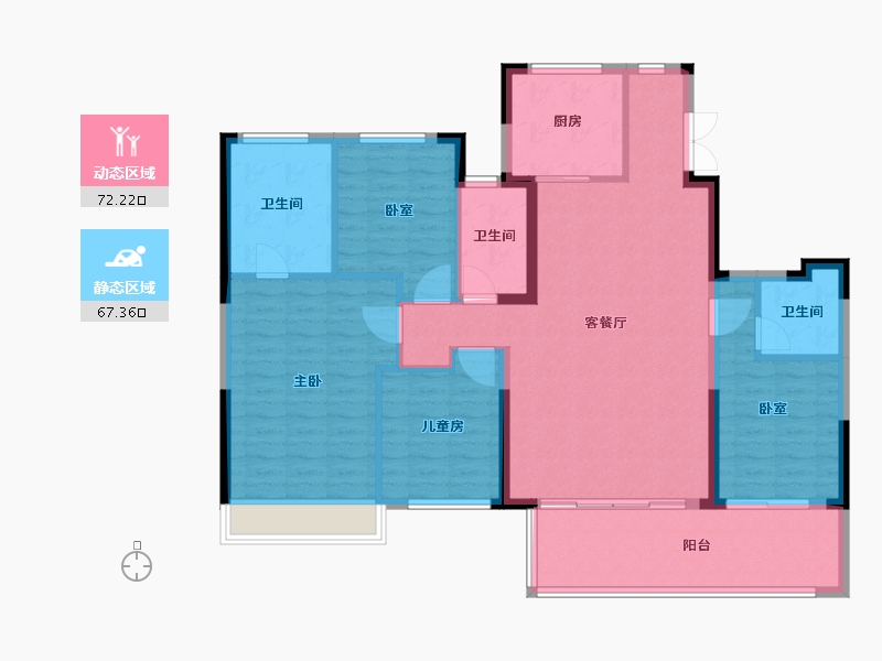 浙江省-台州市-方远建发·缦云-127.62-户型库-动静分区