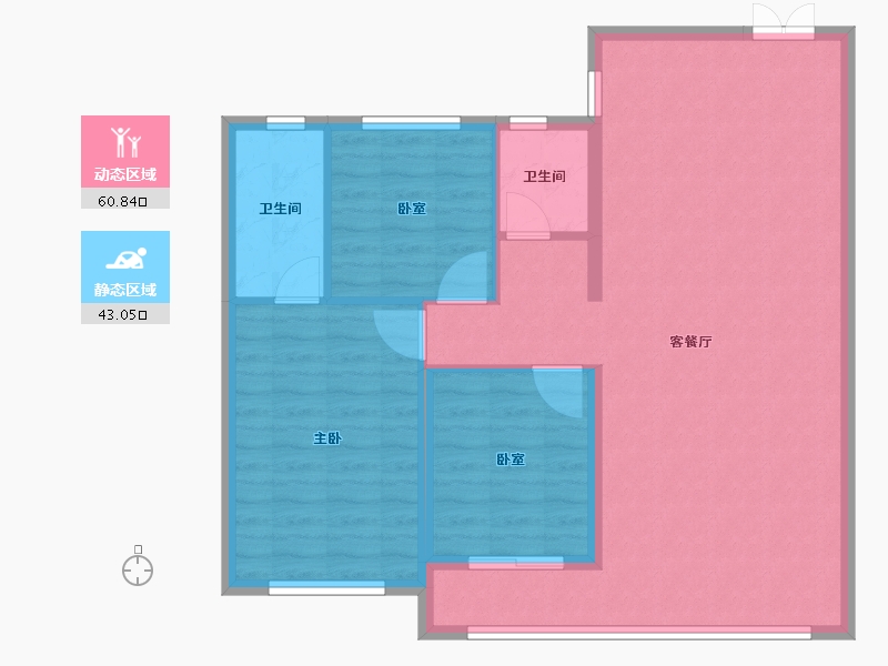 湖北省-武汉市-龙湖御湖境-94.89-户型库-动静分区