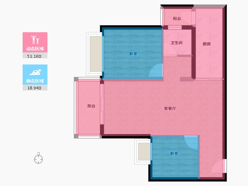 云南省-昆明市-佳兆业城市广场-62.40-户型库-动静分区