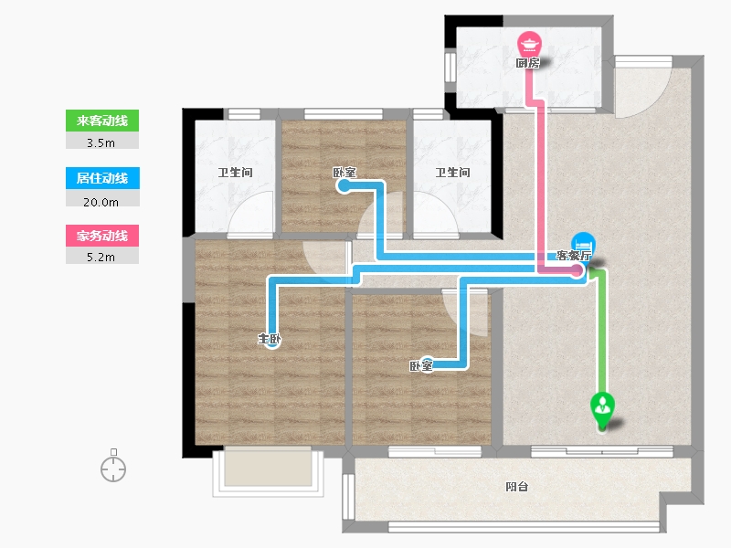 福建省-泉州市-莲花禧上-86.40-户型库-动静线