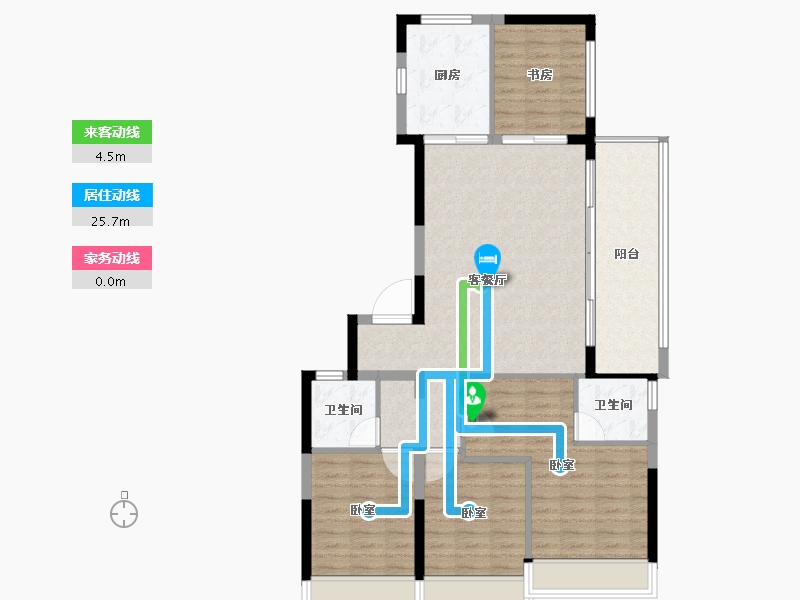 浙江省-台州市-方远建发·缦云-105.37-户型库-动静线