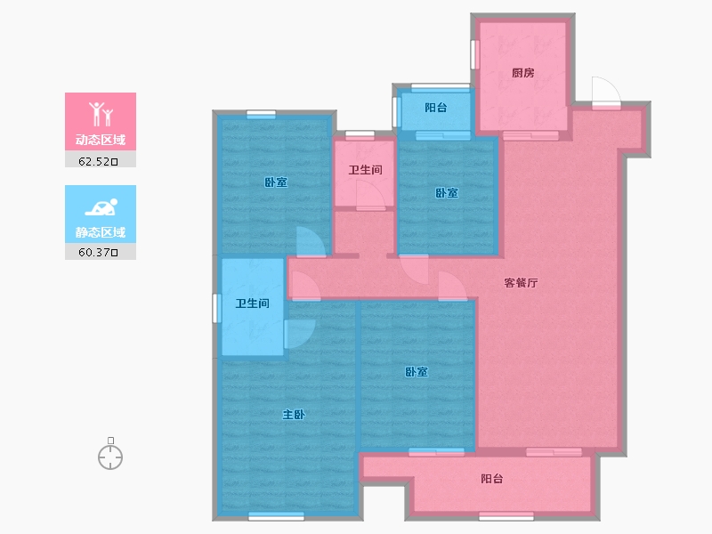 湖北省-武汉市-御璟上城-111.21-户型库-动静分区