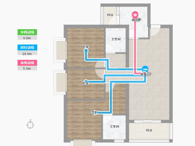 云南省-昆明市-佳兆业城市广场-75.66-户型库-动静线