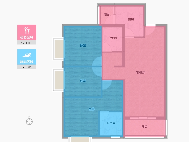 云南省-昆明市-佳兆业城市广场-75.66-户型库-动静分区