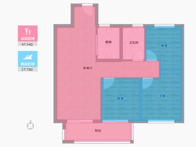 湖北省-武汉市-天创长江云栖风华-67.27-户型库-动静分区