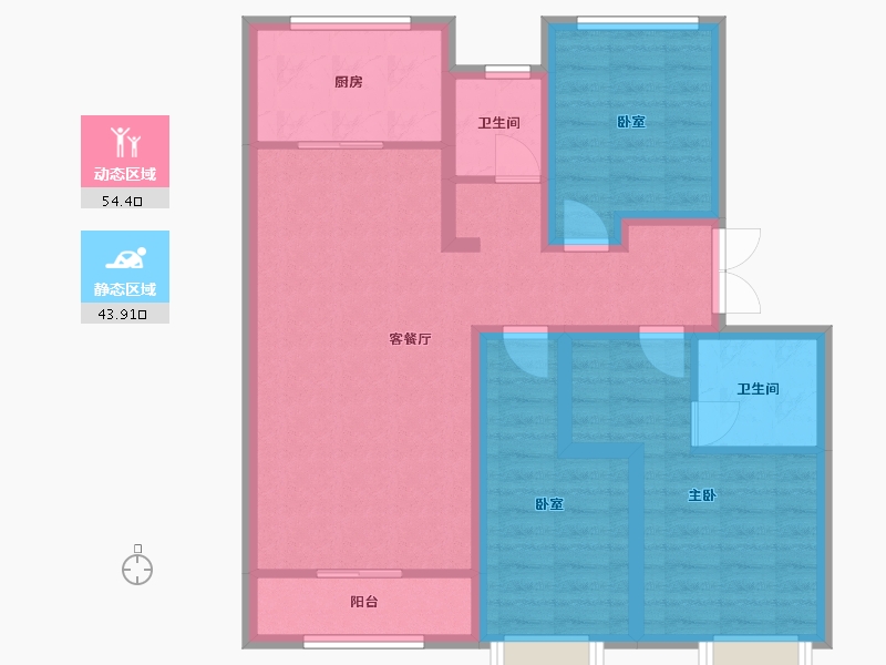 河北省-秦皇岛市-皓顺琨御-104.00-户型库-动静分区