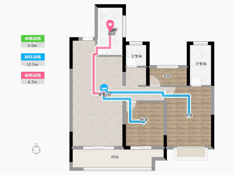 河南省-安阳市-海悦翡翠华庭-87.95-户型库-动静线