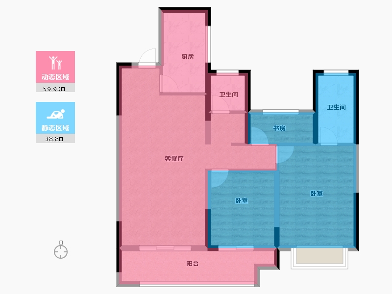 河南省-安阳市-海悦翡翠华庭-87.95-户型库-动静分区