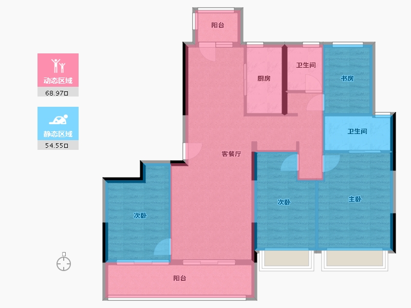 浙江省-杭州市-泊缦府-111.79-户型库-动静分区