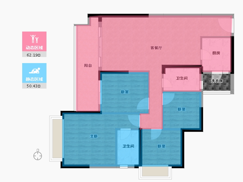 广东省-中山市-锦绣国际花城-105.09-户型库-动静分区