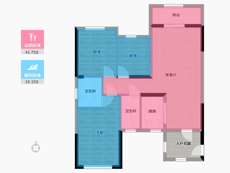 湖南省-怀化市-景东黔阳府-95.60-户型库-动静分区