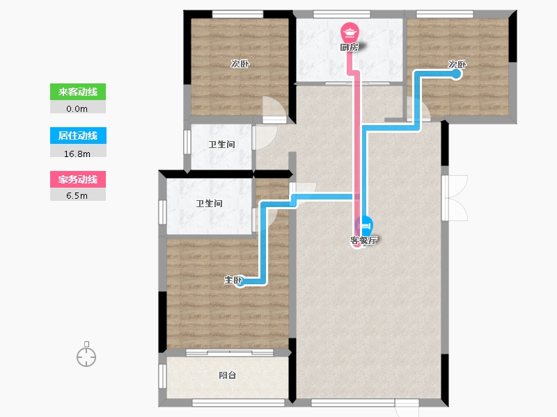 河北省-廊坊市-上善颐园含芳苑2期-109.06-户型库-动静线