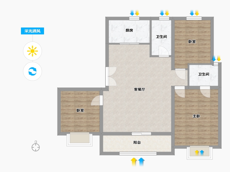 河南省-安阳市-嘉州美景-112.72-户型库-采光通风