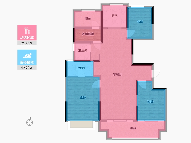 河南省-郑州市-郑轨云麓-99.36-户型库-动静分区