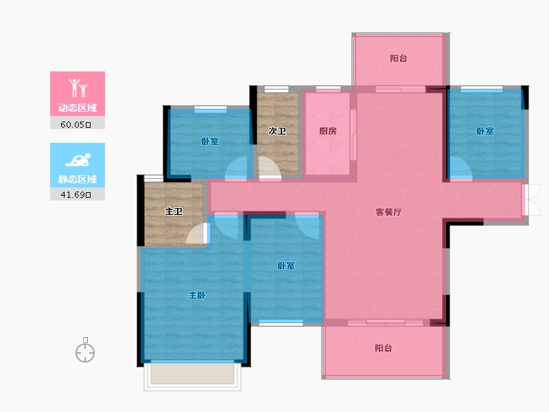 湖南省-永州市-壹品江山-100.65-户型库-动静分区