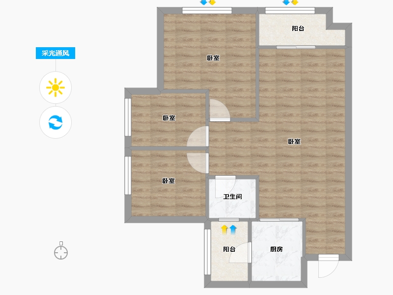 四川省-成都市-锦绣世家-68.80-户型库-采光通风