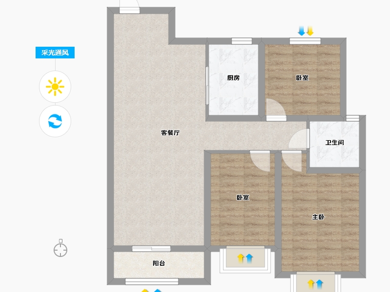 河北省-保定市-渼澜湾-80.00-户型库-采光通风