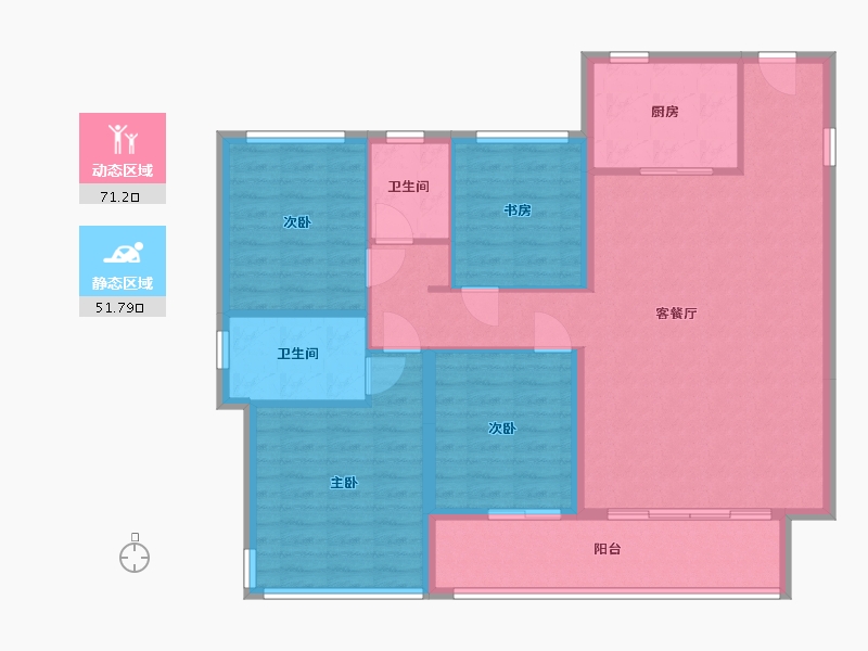 浙江省-宁波市-城投绿城·N30°梦想城-111.75-户型库-动静分区