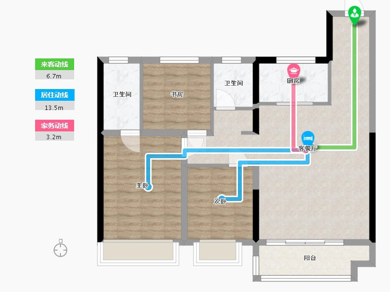 甘肃省-平凉市-静宁令牌·天悦-83.07-户型库-动静线