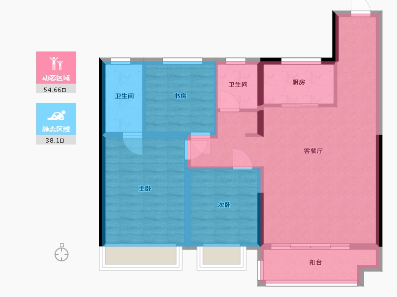 甘肃省-平凉市-静宁令牌·天悦-83.07-户型库-动静分区