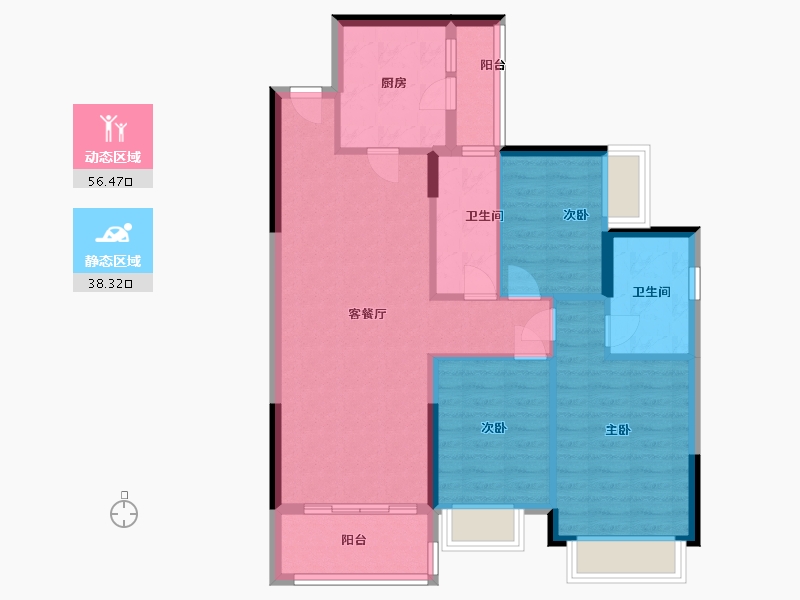 广东省-广州市-广州恒大悦府-84.94-户型库-动静分区