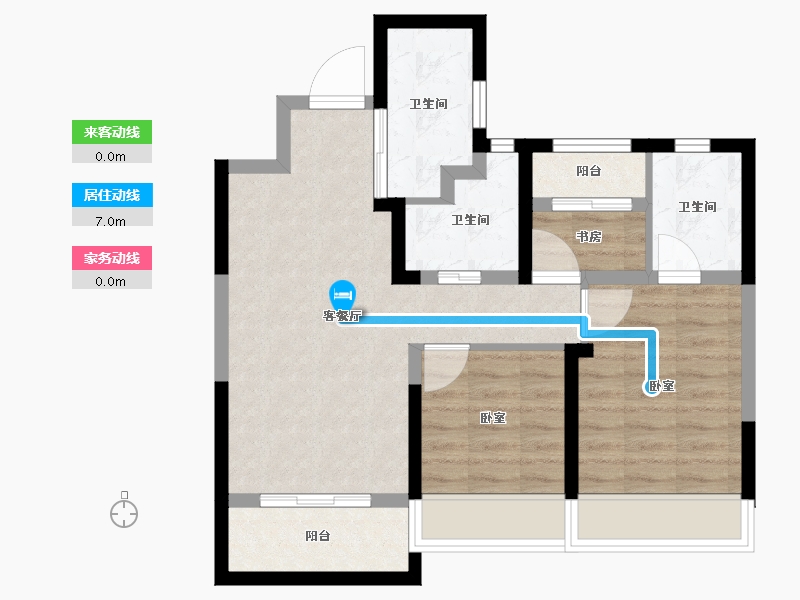 陕西省-西安市-保利阅云台-65.87-户型库-动静线